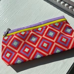 New Clinique Makeup Pouch Cosmetics Bag Makeup Bag Purple Red Yellow Zipper